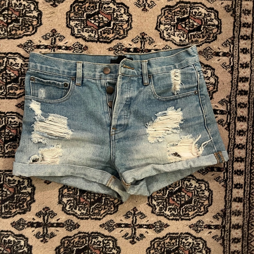 Distressed Denim Shorts
